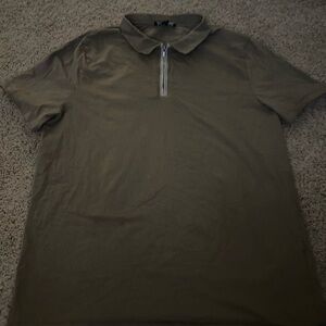 EXPRESS TAN POLO 1/4 zipper men's tan Large L